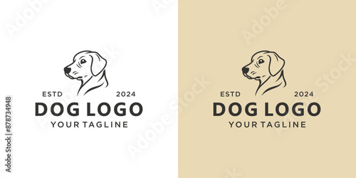 Dog Logo Design Template. Suitable For Pet Grooming, Training and Pet Shops. Vector illustration.