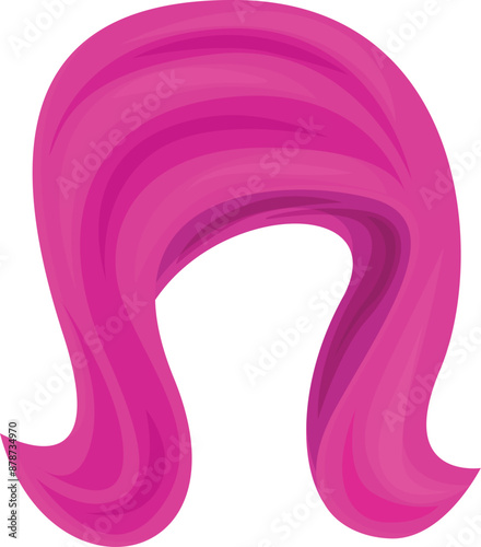 Bright pink wig capturing the essence of fun and style, ideal for parties, costumes, or adding a bold statement to any event
