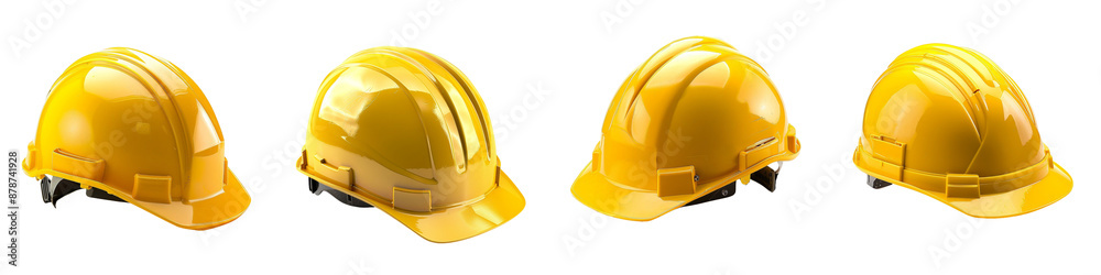 © mr Wajed - Set of A Safety yellow hard hat helmet on a transparent background