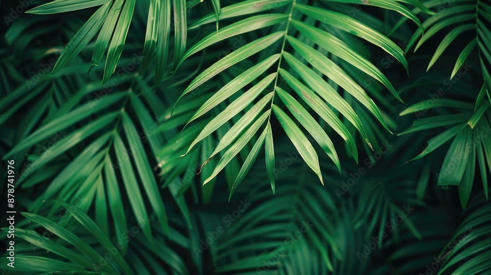 Close up of attractive palm tree leaves with space for text focused view Close up of attractive palm tree leaves with space for text focused view