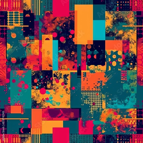 A vibrant surreal seamless ...