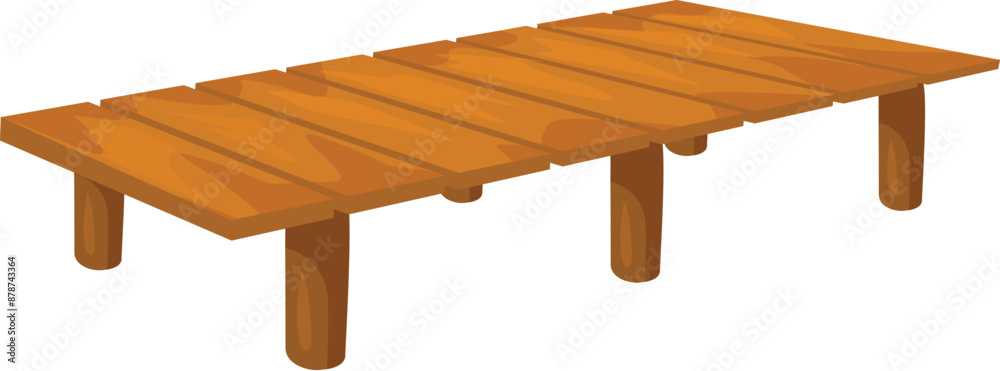 Illustration of a wooden pier extending over water