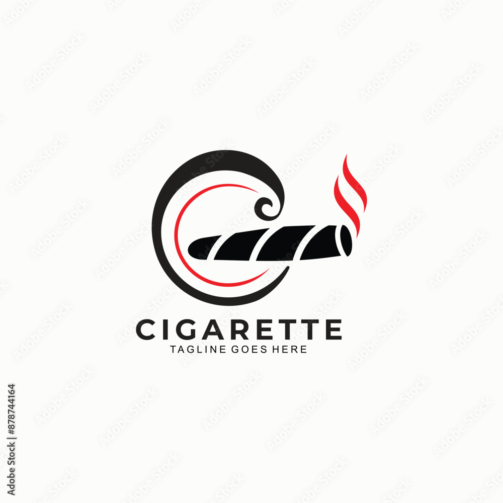 Cigarette simple design vector with c initial logo Cigarette simple design vector with c initial logo