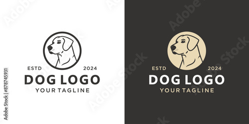 Dog Logo Design Template. Suitable For Pet Grooming, Training and Pet Shops. Vector illustration.