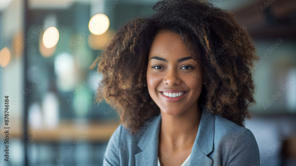 Smiling female financial advisor in the office , a female employee at company Smiling female financial advisor in the office , a female employee at company