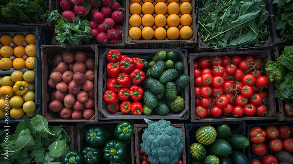 Fresh Vegetables in Market Crates Fresh Vegetables in Market Crates