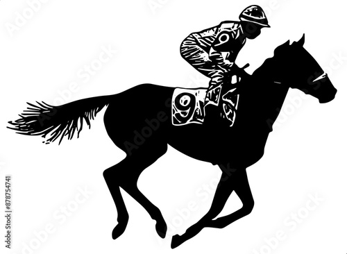 Illustration of a horse rider silhouette vector