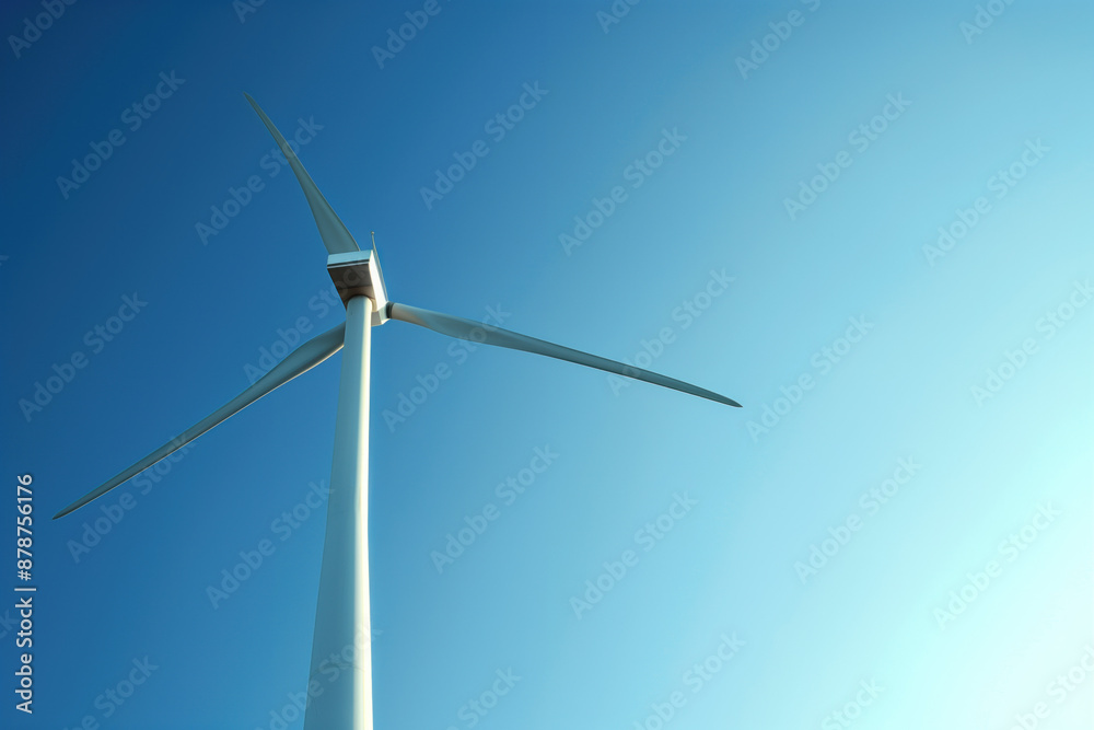 Powerful wind turbine against a clear sky Powerful wind turbine against a clear sky