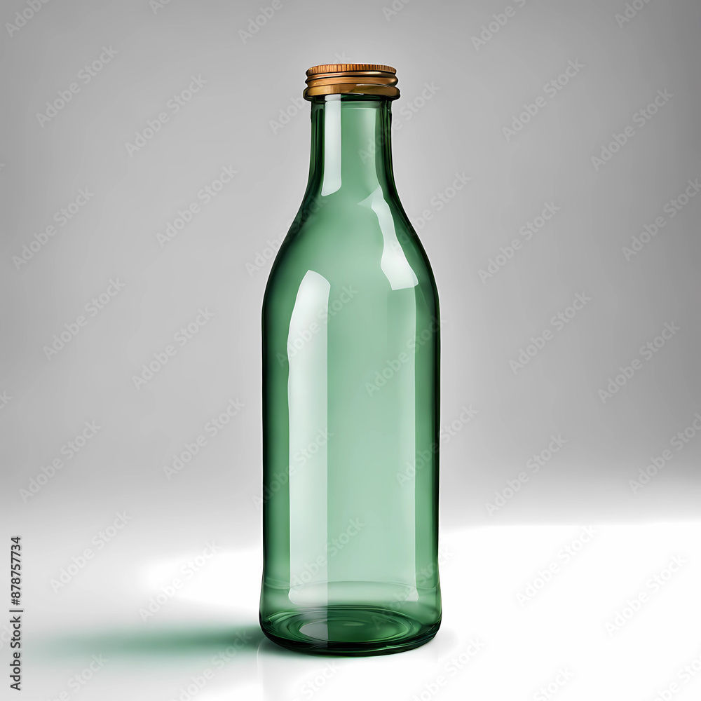 Elegant glass beer bottle without label Elegant glass beer bottle without label