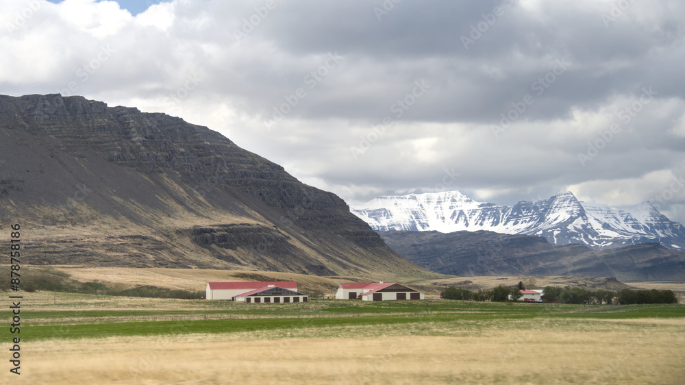 Panoramic formations of a glacial landscape in the southwest of Iceland Panoramic formations of a glacial landscape in the southwest of Iceland