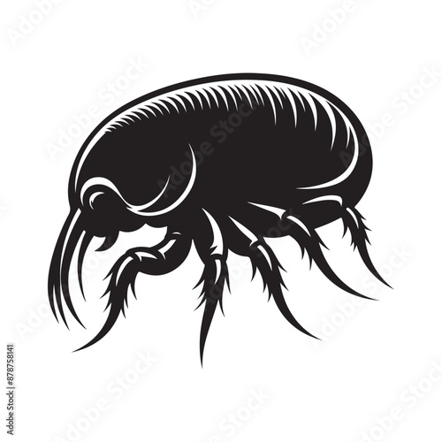 Flea silhouette vector illustration