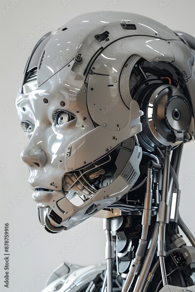 Fototapeta premium Portrait of a humanoid robot