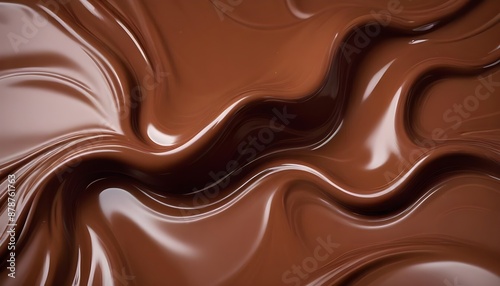 Liquid brown chocolate flowing