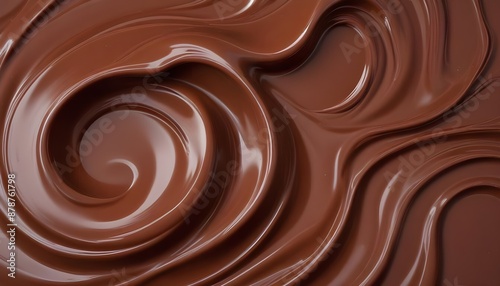 Liquid brown chocolate flowing