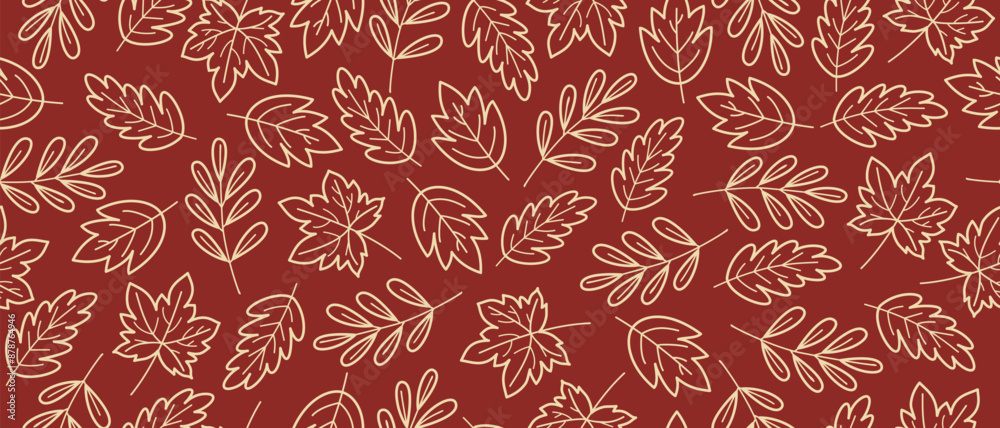 Seamless pattern with autumn leaves. Ideal for wallpaper, gift paper, textiles, greeting cards. Seamless pattern with autumn leaves. Ideal for wallpaper, gift paper, textiles, greeting cards.