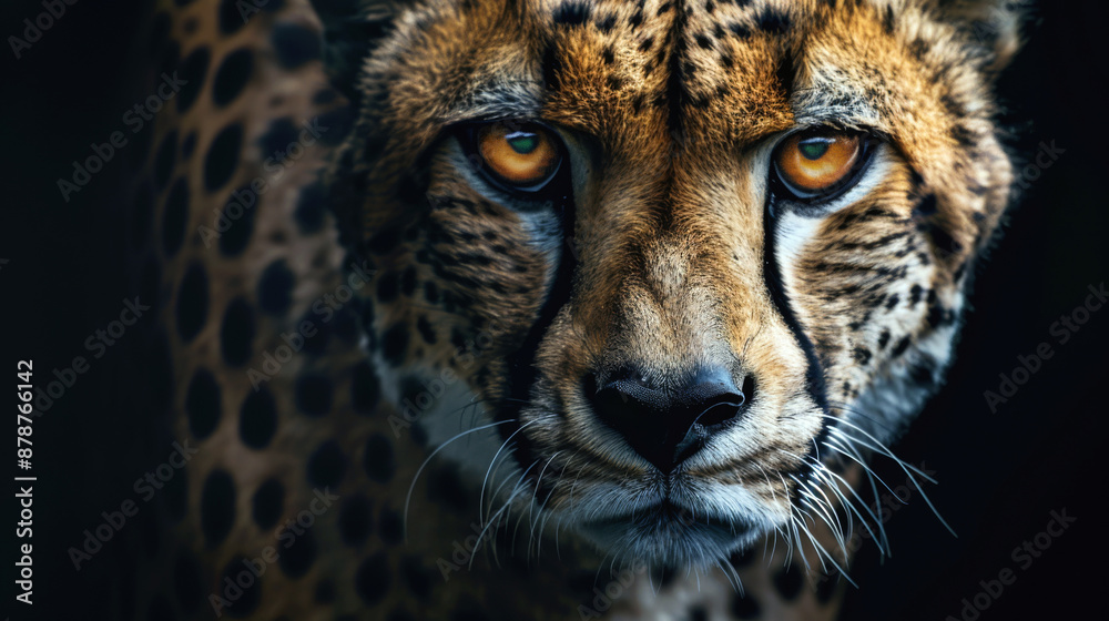 Obraz premium A cheetah in motion with vibrant streaks, showcasing speed and high performance