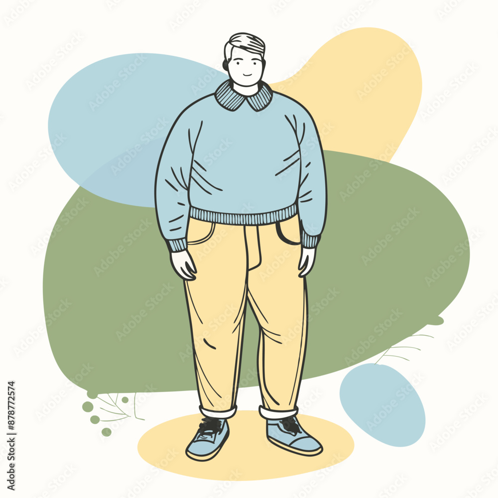 A full height Male person vector illustration on white background A full height Male person vector illustration on white background