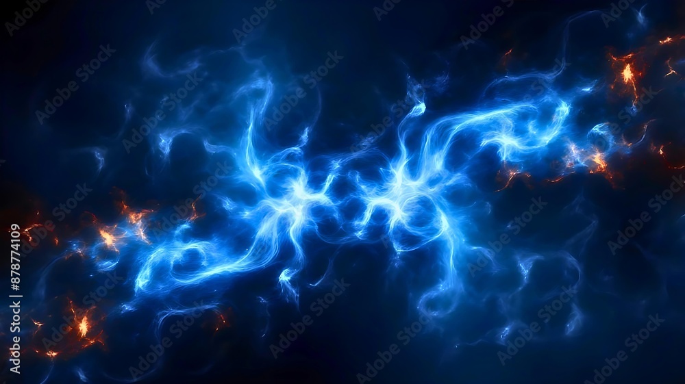 Blue electric lighting on black background. Glowing blue electric flash with thunderbolt lighting effect. Thunder lighting explosion background Blue electric lighting on black background. Glowing blue electric flash with thunderbolt lighting effect. Thunder lighting explosion background