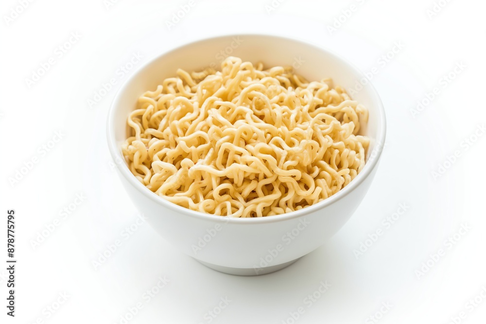 Noodles in a plate isolated on a white background.