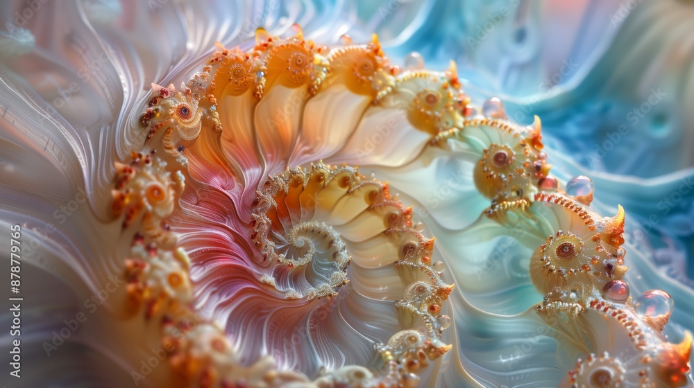 Vibrant Fractal Spiral in Pastel Colors Vibrant Fractal Spiral in Pastel Colors