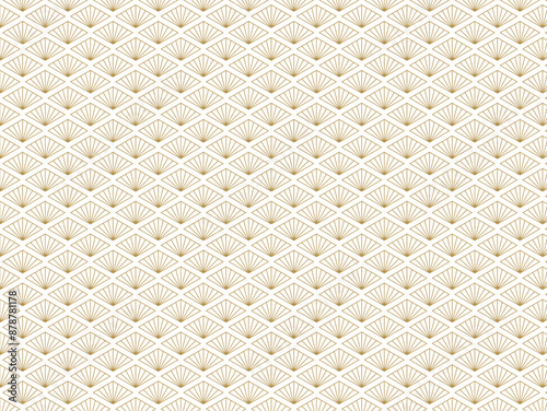 Scale pattern. Geometric circle abstract motif. Sea wave Japanese pattern. Vector illustration. stock image. 