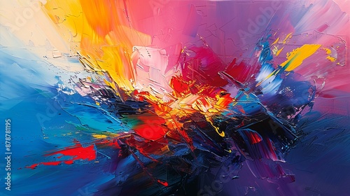 Wallpaper Mural Abstract Painting With Vibrant Colors Torontodigital.ca