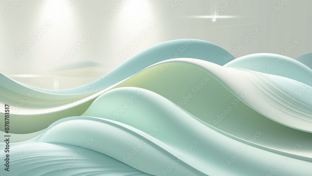 Obraz premium Serene Waves: A Pastel Abstract Composition