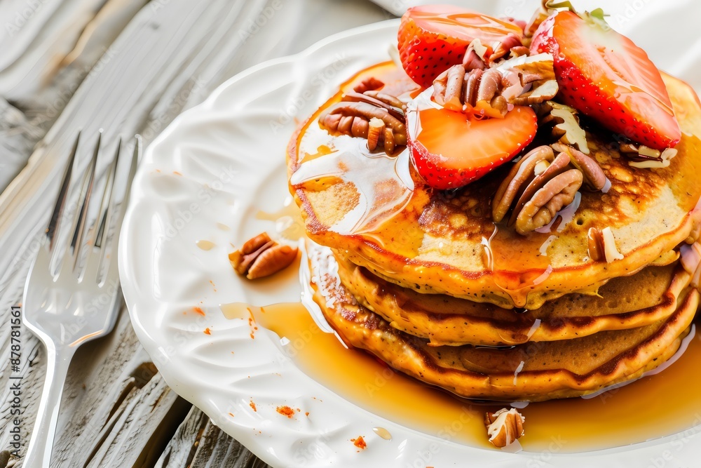 Morning Indulgence: Waffles with Sweet Honey Morning Indulgence: Waffles with Sweet Honey