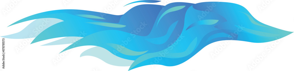 Blue fire burning brightly with a gradient color spreading sideways, creating a sense of motion and energy Blue fire burning brightly with a gradient color spreading sideways, creating a sense of motion and energy