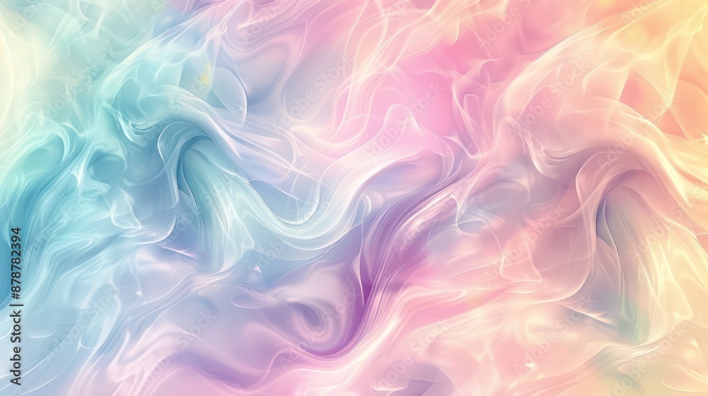 Obraz premium Abstract Background, a mesmerizing blend of swirling soft pastel colors with delicate gradients and intricate patterns that evoke a sense of calm and serenity, reminiscent of a dreamscape.