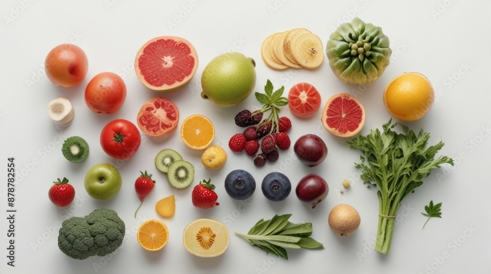 Flat-lay Fruits and Vegetables Flat-lay Fruits and Vegetables
