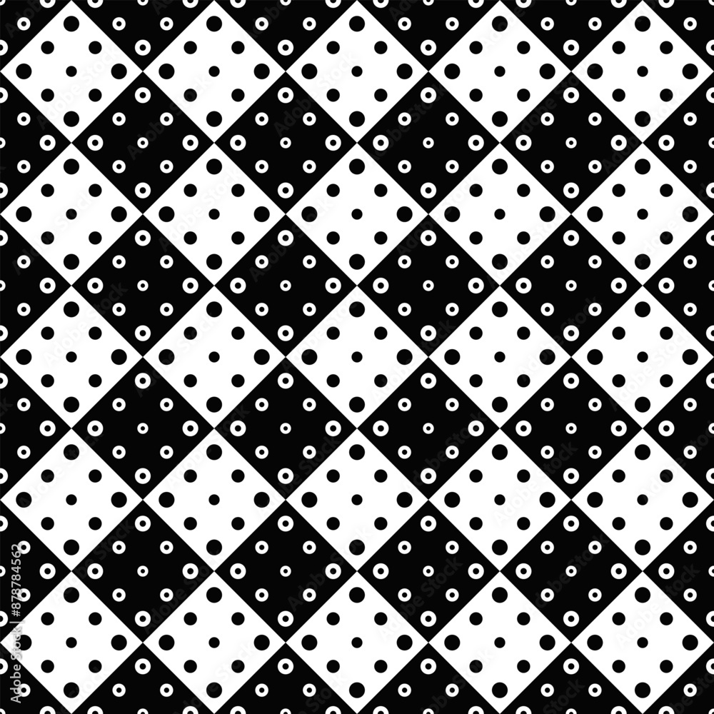 Geometrical circle pattern background - monochrome abstract vector graphic design from circles and dots