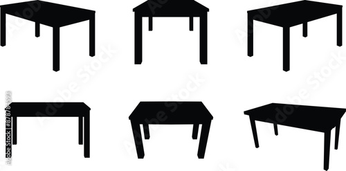 A collection of table silhouettes in a variety of positions