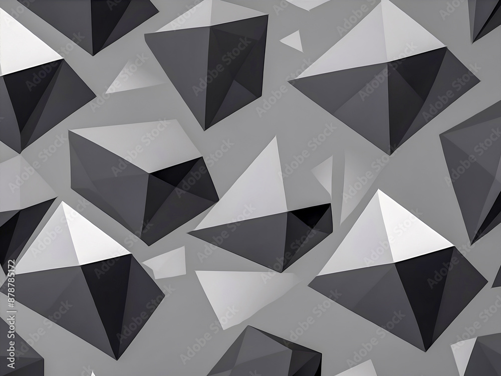 Abstract black and grey background with low poly geometric shapes, Modern wallpaper design Abstract black and grey background with low poly geometric shapes, Modern wallpaper design