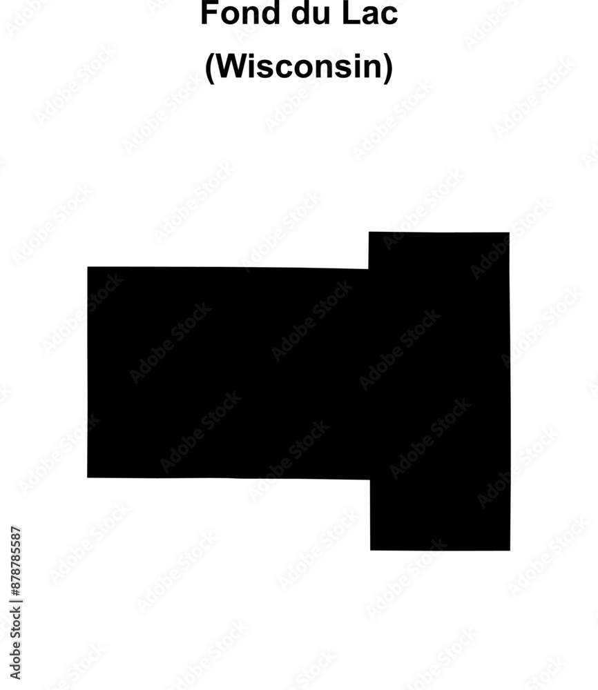 Fond du Lac County (Wisconsin) blank outline map Fond du Lac County (Wisconsin) blank outline map
