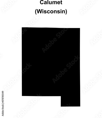 Calumet County (Wisconsin) blank outline map photo