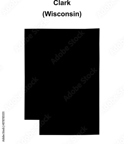 Clark County (Wisconsin) blank outline map