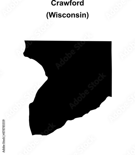 Crawford County (Wisconsin) blank outline map