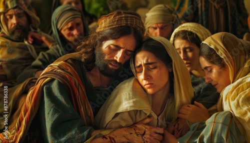 Jesus Comforting Mary and Martha after the Death of Lazarus