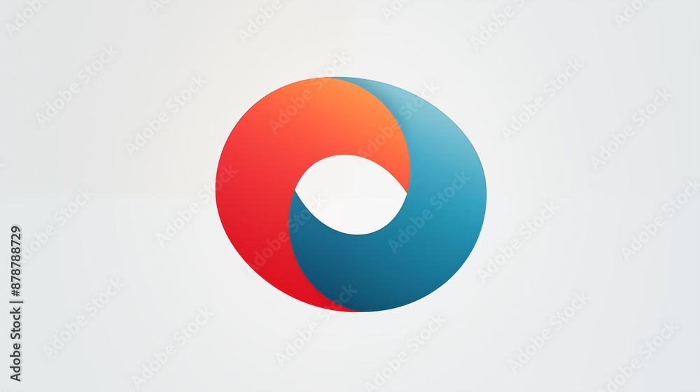 Abstract intertwined logo with blue, red, and orange colors forming a circle Abstract intertwined logo with blue, red, and orange colors forming a circle