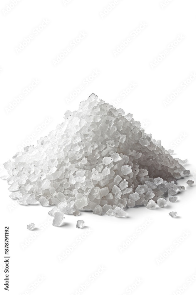 A pile of salt sitting on top of a white table, suitable for use in still life or minimalist photography compositions A pile of salt sitting on top of a white table, suitable for use in still life or minimalist photography compositions