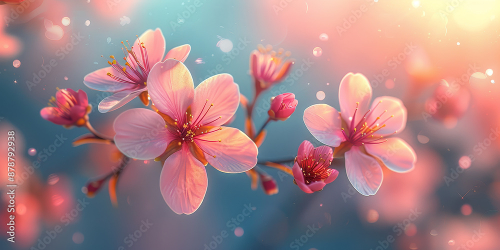 幻想的な夜空に舞う桜の花 幻想的な夜空に舞う桜の花