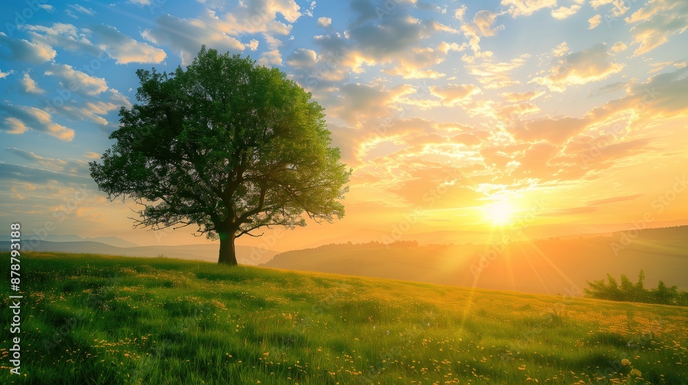 Fototapeta premium Free good morning scene wallpaper background photo