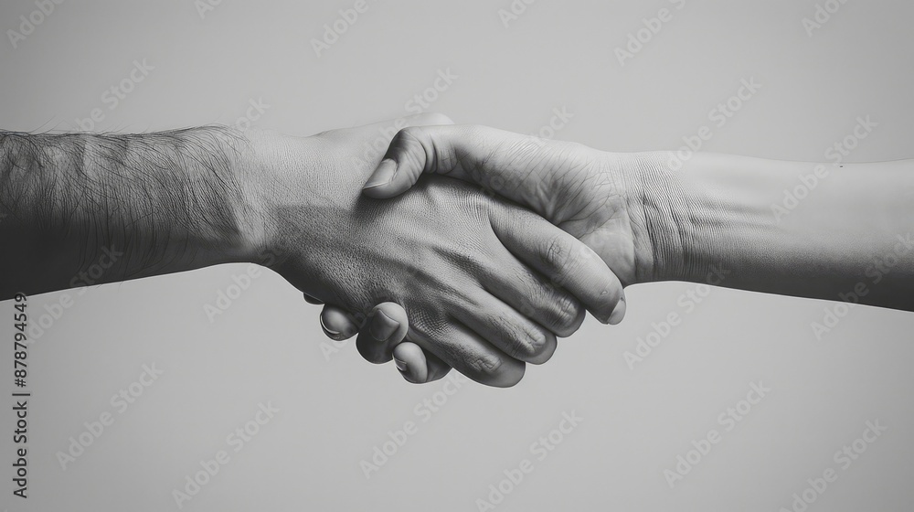 Unity in Monochrome: Clasped Hands Unity in Monochrome: Clasped Hands