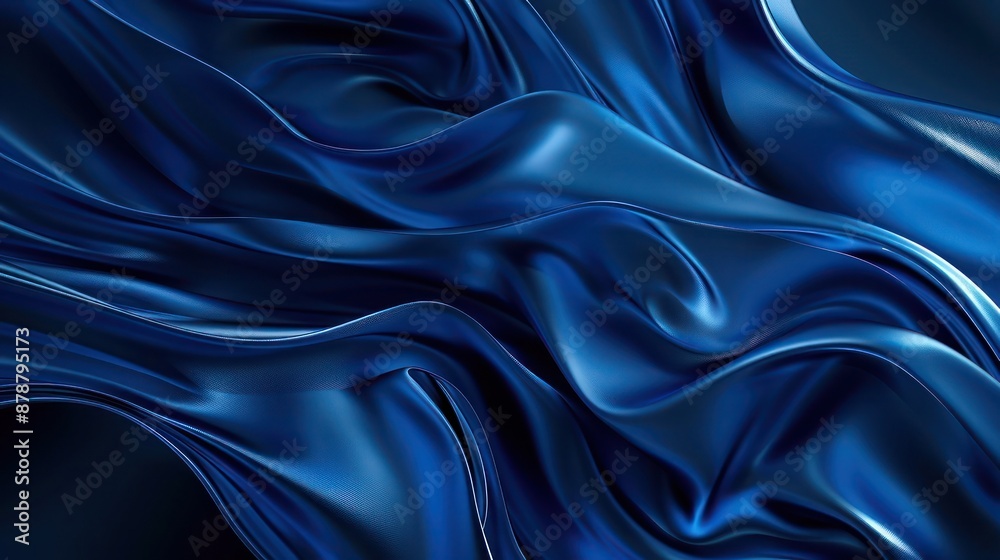 Fototapeta premium Abstract Background, a striking monochromatic composition of deep blues with fluid shapes and intricate textures, creating a sense of depth and elegance.