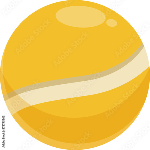 Yellow rubber bouncy ball is bouncing with motion lines