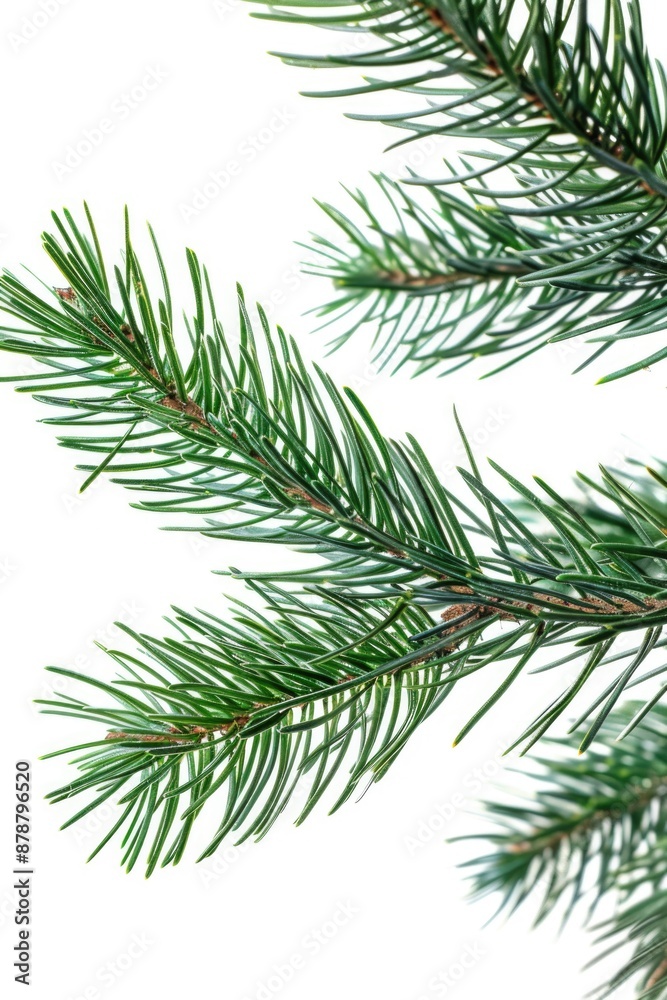 A close-up view of a pine tree branch with needles and cones A close-up view of a pine tree branch with needles and cones