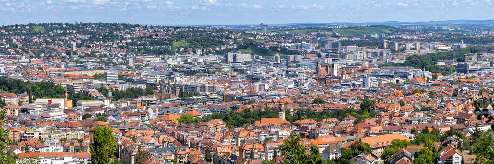View of downtown Stuttgart skyline panorama in Germany View of downtown Stuttgart skyline panorama in Germany