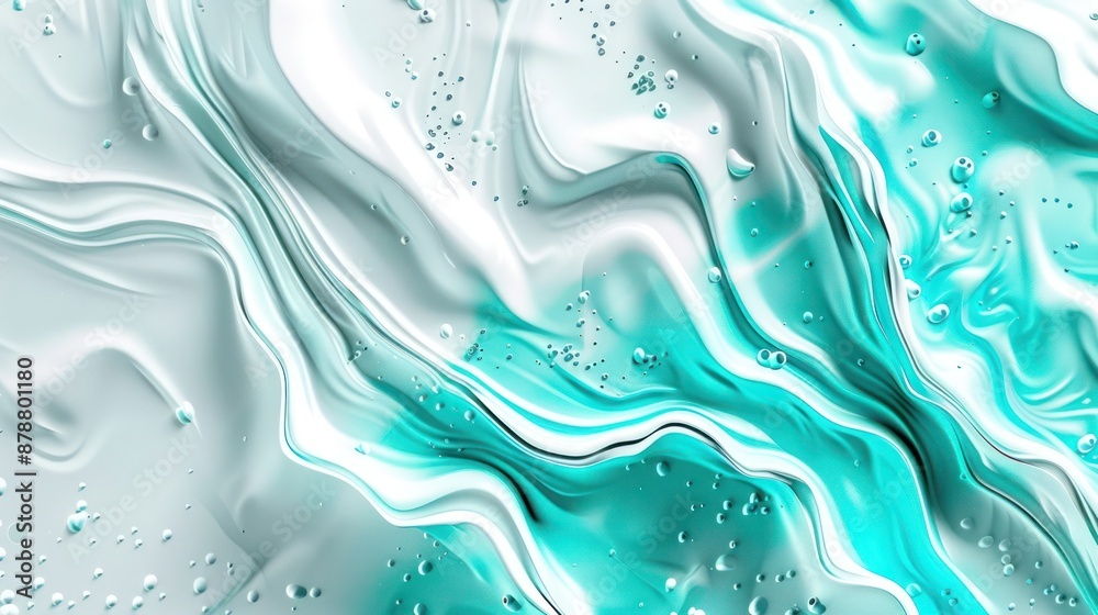 Obraz premium Abstract Background, a vibrant composition featuring high-contrast white and vivid turquoise patterns with bold textures and dynamic shapes, creating a modern and eye-catching look.