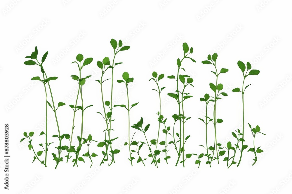 Naklejka premium Freshness: A captivating silhouette outline of cress symbolizing vitality and renewal